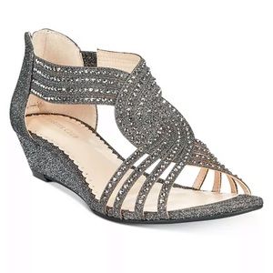 Macy’s Wedge Silver sandals Size 5